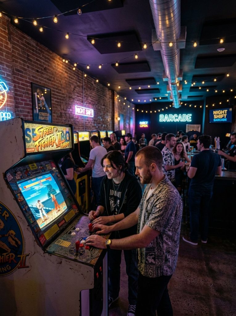 People_playing_retro_arcade_game